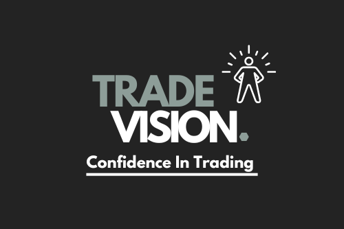 Logo van Trade Vision met de slogan "Confidence In Trading" en een grafisch figuur.